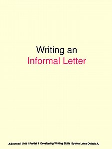 Writing an Informal Letter - SlideServe