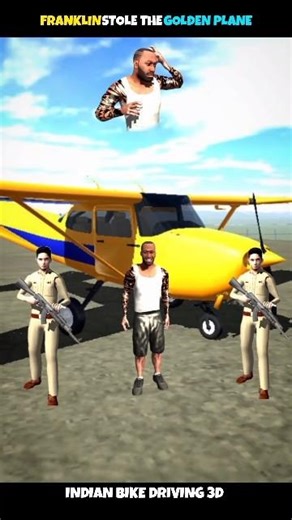 FRANKLIN STOLE THE GOLDEN PLANE | #indianbikedriving3d #shorts #gaming