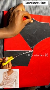 70K views · 1.4K reactions | Best way to achieve your cowl neckline ✂️奈殺… There are easier ways to achieve a cowl neckline, but this is best for me✂️ The cowl will be cowling  I’ll still do another tutorial on cowl neck, but this time with pleats on the shoulder奈奈 Don’t forget to shàre and drop your opinion ❤️ | Ella's Stitches | Facebook