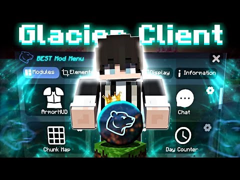 Glacier CLIENT For Minecraft PE 1.21.100+🔥| Bedrock/MCPE