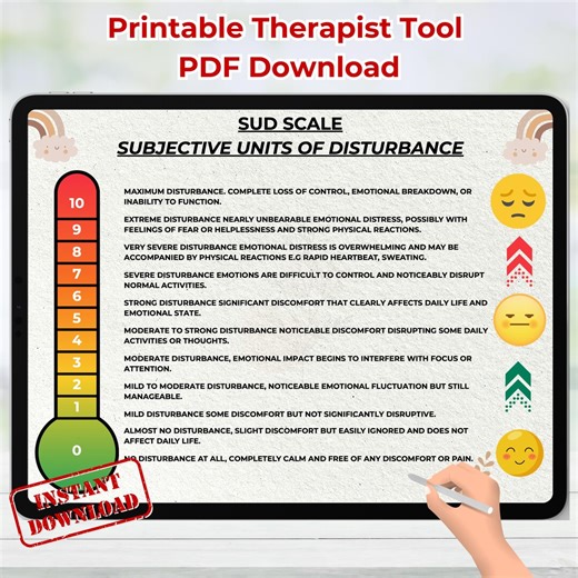 EMDR SUD & VOC Scale Chart | Printable Therapy Tool (pdf Download) - Etsy UK