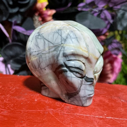 Picasso Jasper Alien Skull Crystal 6 Oz. ~ 1 1/2" Long ~ One-of-a-kind Color ~ Expertly Hand Carved Sculpture - Etsy
