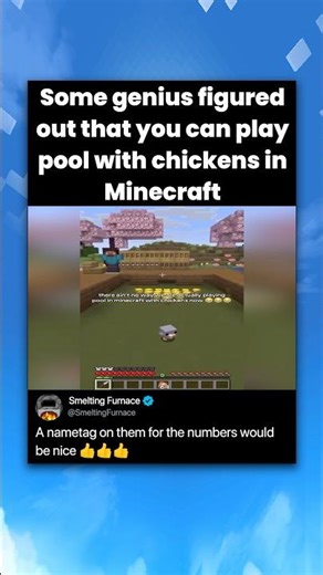 Some genius figured out that you can play pool with chickens in Minecraft
