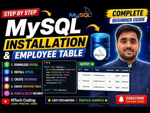 How to Download & Install MySQL | Create Employee Table | MySQL Tutorial | Hindi