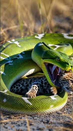 Terrifying Python Attack on Leopard Cub | Ultra Realistic 8K Wildlife Scene