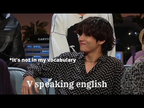 V (Kim Taehyung) speaking the cutest English for 612 seconds