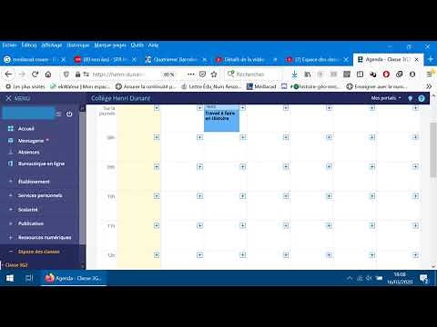 Espace des classes de l'ENT pour les élèves et les parents de notre collège
