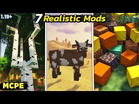 TOP 7 Realistic Mods For Minecraft Pe 1.19+ || Best Realistic Mods Mcpe || UG Adventure ||