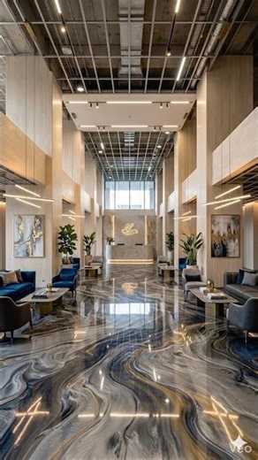 Unbelievable Floor Transformation | Luxury Epoxy Art in Lobby