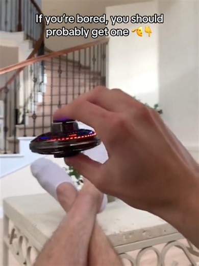 🚀 Mini Fingertip Gyro LED Flying Spinner Toy Bring instant fun, excitement, and stress relief anywhere with the Mini Fingertip Gyro LED Flying Spinner Toy! This interactive hand-controlled flying toy combines a futuristic UFO design with vibrant LED lights, creating a mesmerizing experience for kids and adults alike. Designed for easy fingertip control, simply toss it in the air and watch it hover, spin, glide, and return like magic. The lightweight, durable construction makes it safe for indoo