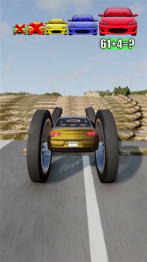 Big & Small Cars vs Tree speed bumps