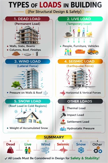 Types of load in building | Civil engineering Basics #civilengineerlife