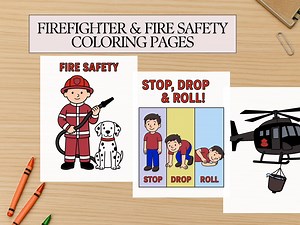 Fire Safety Coloring Pages: Firefighter & Drills (PDF) - Etsy Canada