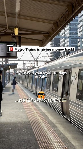this.is_melbourne on Instagram: "💥 FREE MYKI CREDIT ALERT! 💥 Metro Trains missed their July performance targets (thanks to that Clifton Hill derailment 🚆), which means ANY Metro passenger — not just those on the Mernda or Hurstbridge lines — who tapped on 10+ days in July can get $11 credit back on their Myki! 💳 ✅ Applies to all Metro Trains users with an active Myki (pass or pay-as-you-go). 📅 Claim by August 31 via Metro’s website: metrotrains.com.au/myki-compensation-claim-form 🙌 Tag a m