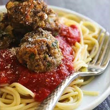 Easy Baked Meatballs Recipe - A Quick Appetizer or Addition to Pasta! - by Pip and Ebby