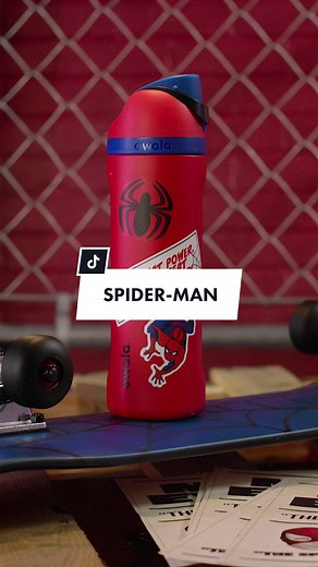 Swing on over to our site to grab our new Spider-Man bottle—complete with stickers. Get your Spider-Man bottle now at owalalife.com. #owala #owalawaterbottle #bottletok #owalafreesip