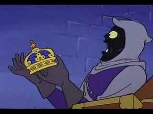 Scooby sneezes while hiding!