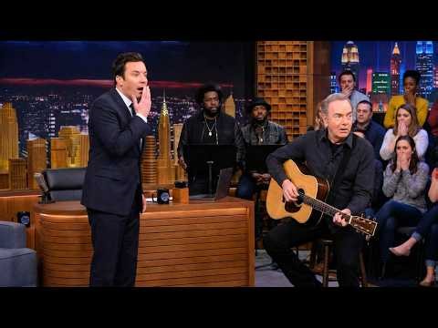 Jimmy Fallon FROZEN When Neil Diamond Suddenly Stops Playing After Hearing This