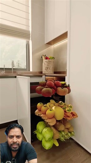 इस 3D Kitchen Design में देखें Perfect Kitchen Storage
