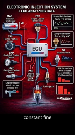 The Brain Behind Modern Engines If you’ve ever wondered how today’s cars manage to start smoothly on cold mornings, idle calmly in traffic, and still deliver power on the highway, the answer lives inside a small metal box called the ECU, or Engine Control Unit. The image you’re looking at tells the story of how the ECU acts as the brain of the engine, constantly collecting information, thinking at lightning speed, and making decisions that keep everything running efficiently. For the average dri