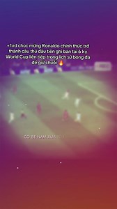 chuỗi kìa 🔥 Kỷ lục 🤩 Cristiano Ronaldo: Người đầu tiên ghi bàn tại sáu giải đấu World Cup ANH VỪA LÀM NÊN ĐIỀU ĐI.Ê.N RỒ GÌ VẬY, CRISTIANO RONALDO! 🇵🇹🐐 Cristiano Ronaldo vừa ghi bàn thắng đầu tiên tại kỳ World Cup thứ sáu, đồng thời cũng là kỳ World Cup cuối cùng trong sự nghiệp. Đúng vậy, kỳ thứ sáu. Một kỷ lục mà có lẽ sẽ phải rất lâu nữa bóng đá thế giới mới được chứng kiến thêm lần nữa. Khi sân khấu lớn nhất xuất hiện và áp lực được đẩy lên cao nhất, người đàn ông đã dành hơn hai thập k