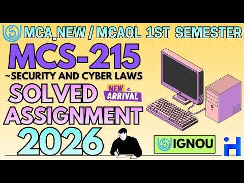 MCS-215 Solved Assignment Jan-26/July-26 || MCA_NEW 1st Semester |IGNOU MCA Assignment Solution 2026