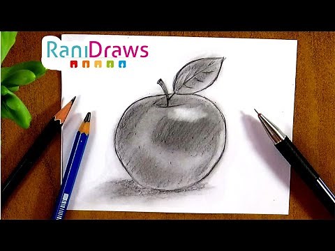How to draw an APPLE with pencil - Step by step.