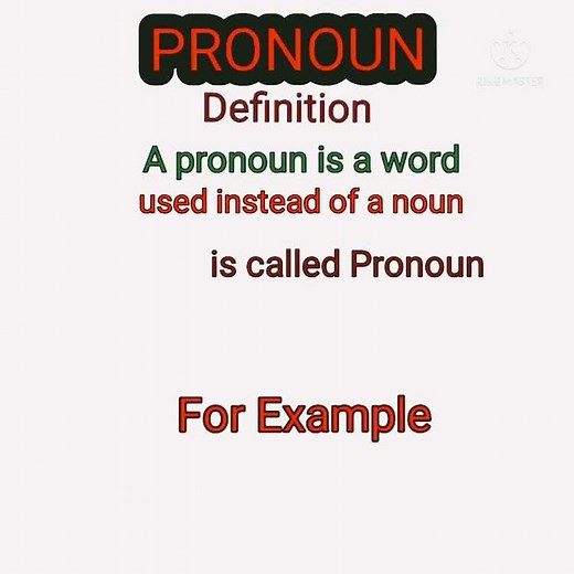 Definition of pronoun and its example || Types of pronoun|| Easy grammar.