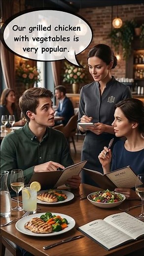 Ordering Dinner at a Restaurant | English Conversation #funny #speakconfidentenglish
