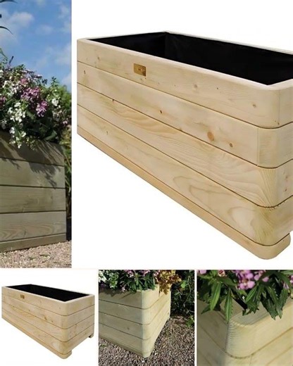 Rowlinson Marberry Rectangular Wooden Planter