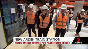 3K views · 18 reactions | The new Arden Station is taking shape with a test train stopping at the platform this morning. It's the first of five stations built as part of the new Metro Tunnel Project. 7NEWS at 6pm | More local news: www.7news.com.au/news/vic #7NEWS | 7NEWS Melbourne | Facebook