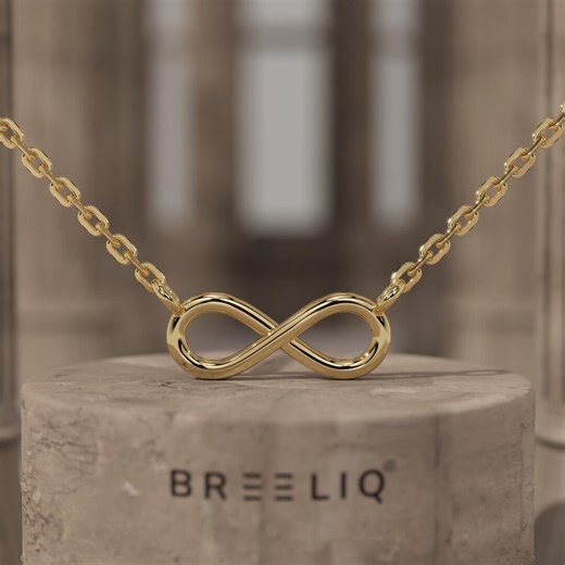 Minimal Infinity Necklace 14KT Solid Gold Infinity Pendant Necklace Dainty Gold Jewelry Gift for Women Everyday Wear - Etsy