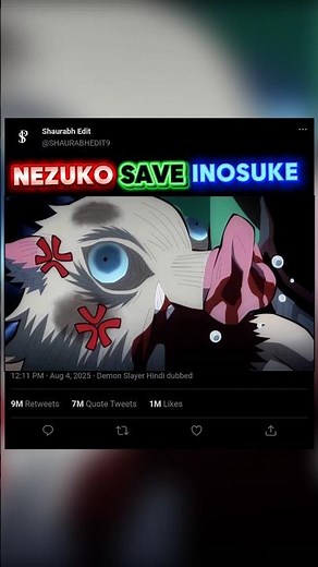 | Nezuko Save Inosuke 🐗 | #anime #tanjiro #demonslayer #animeedit