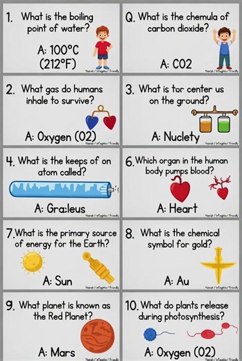 10 Important Science Questions & Answers for Students | Easy Learning | 🌟#Science #GK #Education#