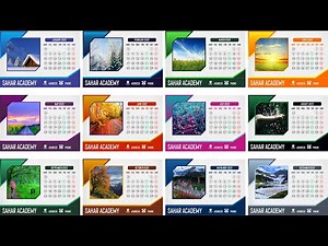 Table Calendar Design 2022 + Free Vector Cdr Design | Sahar Academy