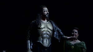 "Thus I greet our home, free of all fears and doubts." In the final scene of Wagner's Das Rheingold, Wotan, sung by bass-baritone Greer Grimsley, and his wife Fricka, sung by mezzo-soprano Jamie Barton, journey to their new home—Valhalla. Individual tickets for select Ring performances now available: bit.ly/2VzMcNV | The Metropolitan Opera