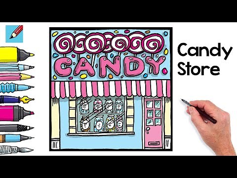 How to Draw a Candy Store or Sweet Shop Real Easy