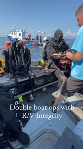 1.5K views · 230 reactions | Double boat operations offshore this weekend. It was great fun meeting up with our friends from R/V Integrity for a little diving. The dredge set up always creates a bit of an obstacle course, but a little cautions goes a long way. Here’s to good times with good friends! | D/V Tenacious | Facebook