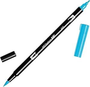Tombow Dual Brush Pen Art Marker, 443 - Turquoise, 1-Pack