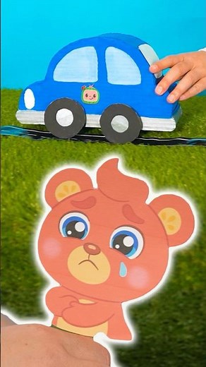 SUPERHERO Grandma To The Rescue! 🦸 CoComelon DIY Paper Car Craft & Toy Play #kids #shorts