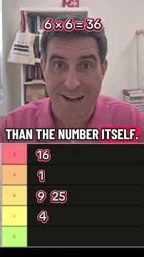 Perfect Squares Tier List. Do you agree? Leave your thoughts in the comments. #math #maths