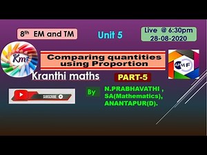 8th Maths: Comparing Quantities using Proportion PART 5