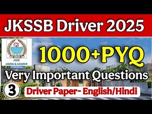 Jkssb Driver Exam Pattern and Syllabus Analysis || Jkssb Driver Question Paper