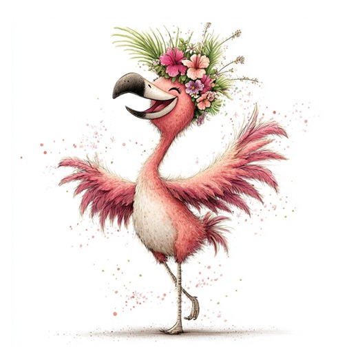 Quirky Flamingo Summer Clipart Bundle: Watercolor Floral Flamingo for Cards, Stickers & Crafts (digital Download - 40 Jpgs) - Etsy