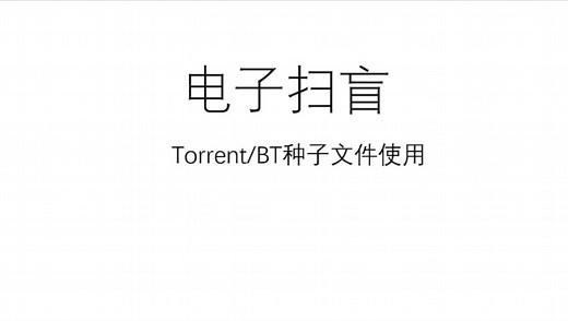 电子扫盲–torrent/BT种子文件使用