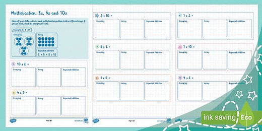 Multiplication: 2x, 5x and 10x (Ages 5 - 6)