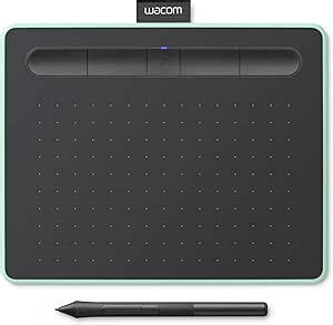Wacom Intuos Small Bluetooth Graphics Drawing Tablet, Portable for Teachers, Students and Creators, 4 Customizable ExpressKeys, Compatible with Chromebook Mac OS Android and Windows - Pistachio