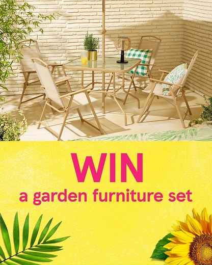 Tesco on Instagram: "Spruce up your outdoor space with our ultimate garden giveaway ☀️😎 To be in with a chance of winning a new furniture set, tableware and more, simply tag who you’ll be spending time in the garden with using #Tesco Good luck and don't forget to share the post! 😍 See full T&Cs at tes.co/garden-giveaway"