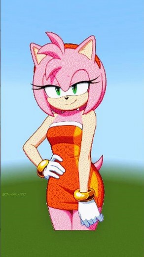 Amy Rose 💖✨ | The Best Sonic Movie Pixel Art in Minecraft 🎮🌸 | Cute & Powerful Hedgehog! 🌀