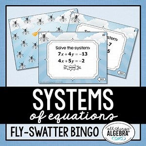 Systems of Equations | Fly-Swatter Bingo Game